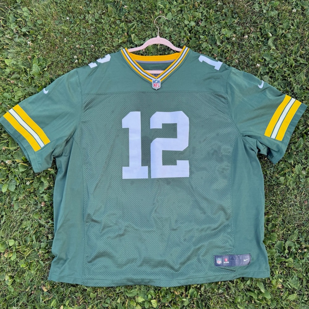 Nike Green Bay Packers Jersey 4XL Green Aaron Rodgers 12 NFL On Field Football